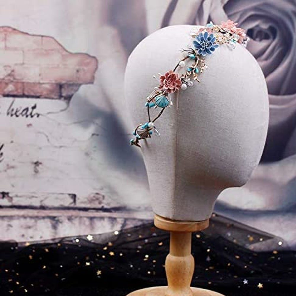 Sarfly Haarband Brautschmuck Kopfschmuck Haarband, 1-tlg., Braut Tiara handgemachte Party Hochzeit Haarschmuck