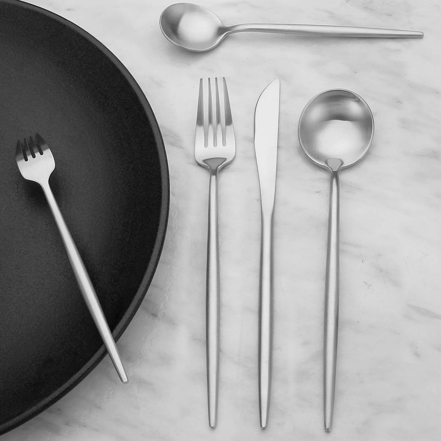 KingLux Besteck-Set 60Teiliges Essbesteck Tafelbesteck Set glänzend Spülmaschinenfest