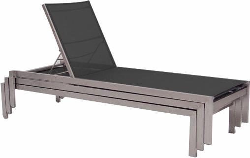 jankurtz Gartenliege quadrato, aus Aluminium, mit Rollen, stapelbar