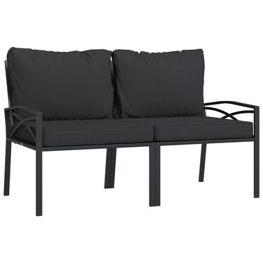 vidaXL Loungesofa Gartenstühle mit Grauen Kissen 2 Stk. 62x75x79 cm Stahl, 2 Teile