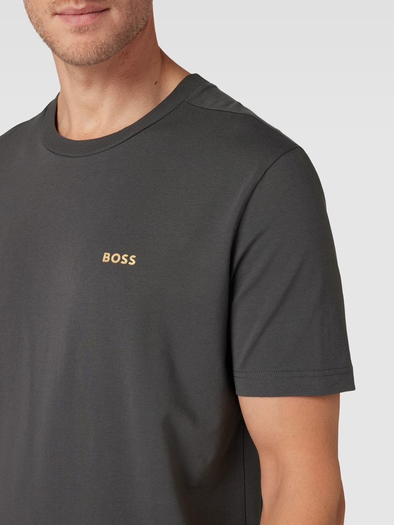 T-Shirt mit Label-Print in graphit