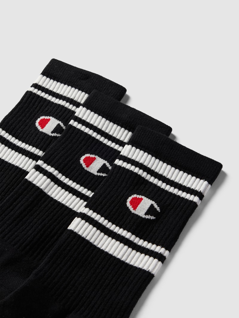 Socken mit Kontraststreifen im 3er-Pack in schwarz