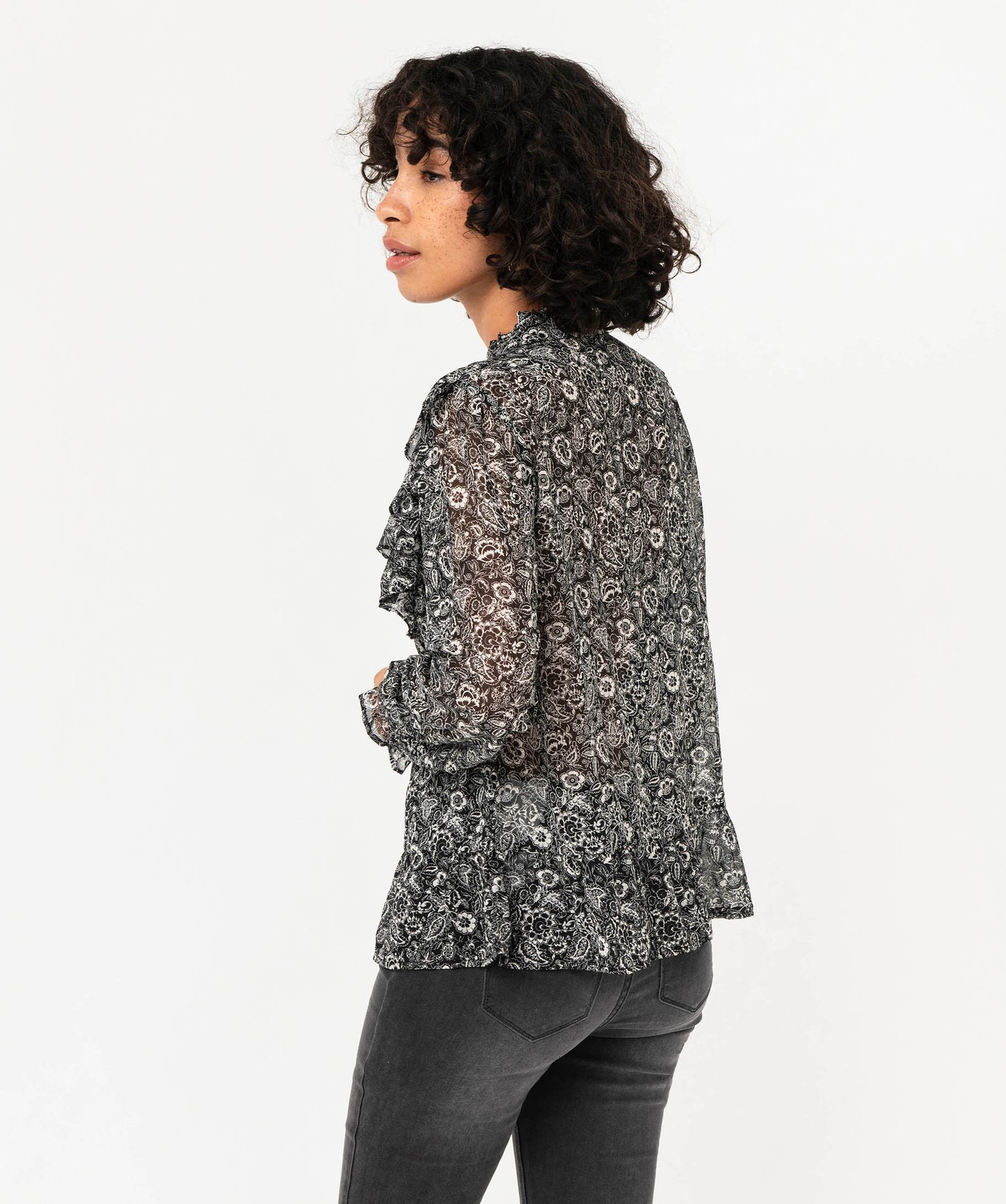 Blouse à manches longues à motifs fleuris femme imprime | GEMO