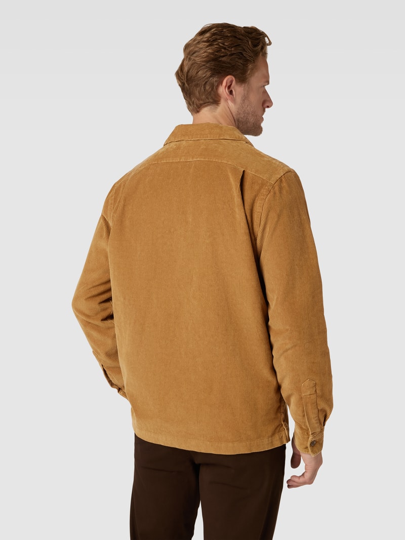 Cordhemd mit Brusttaschen in camel