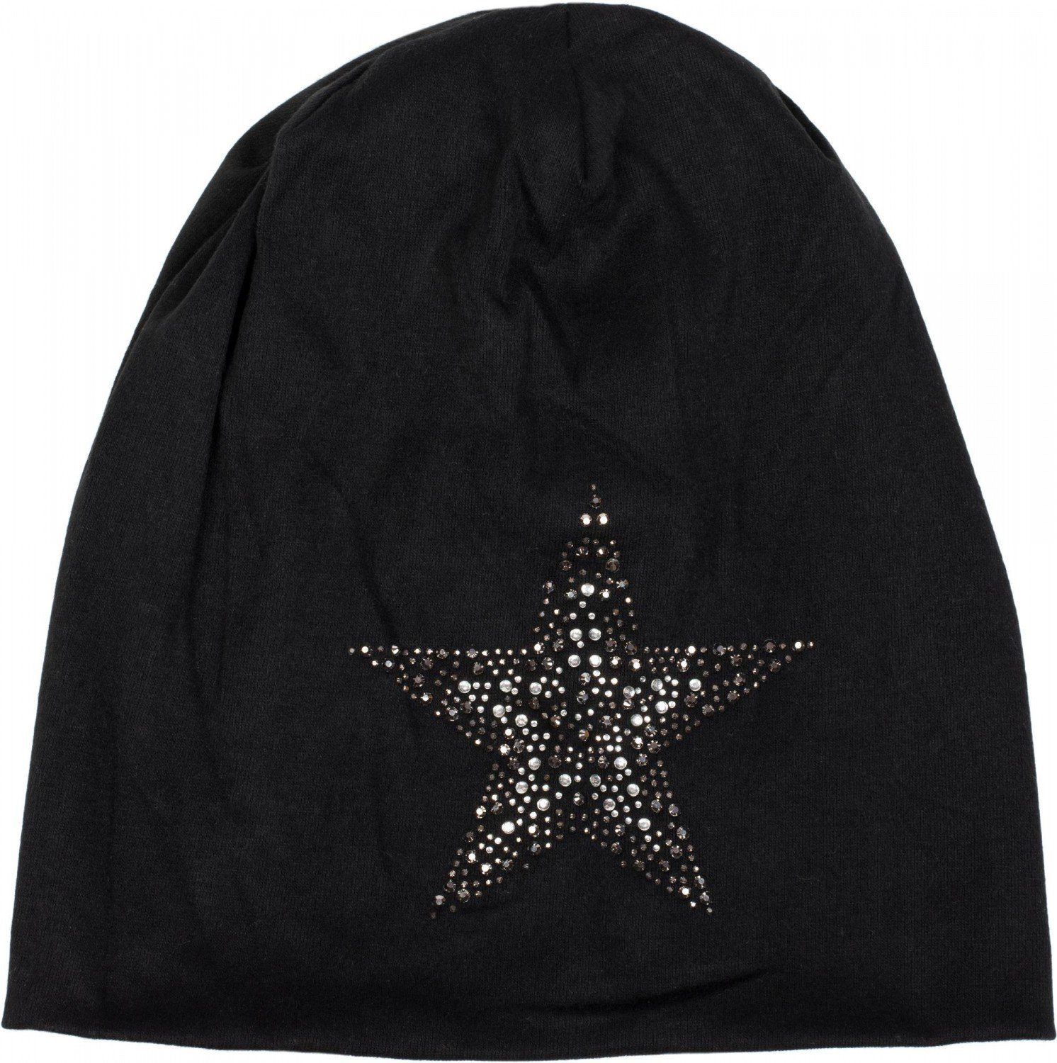 styleBREAKER Beanie (1-St) Beanie Mütze mit Strass Nieten Stern