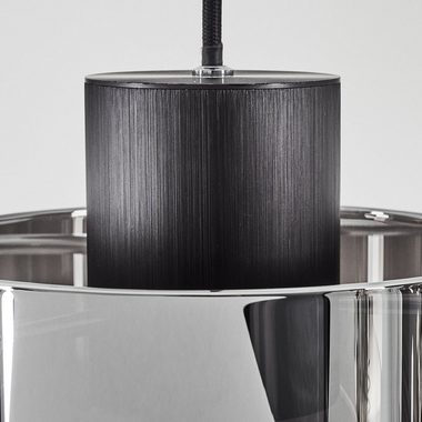 hofstein Pendelleuchte Riccione Hängeleuchte aus Metall/Rauchglas in Schwarz/Rauchfarben, ohne Leuchtmittel, Pendellampe mit Schirmen Echtlas/Rauchglas (19, 5cm), E27