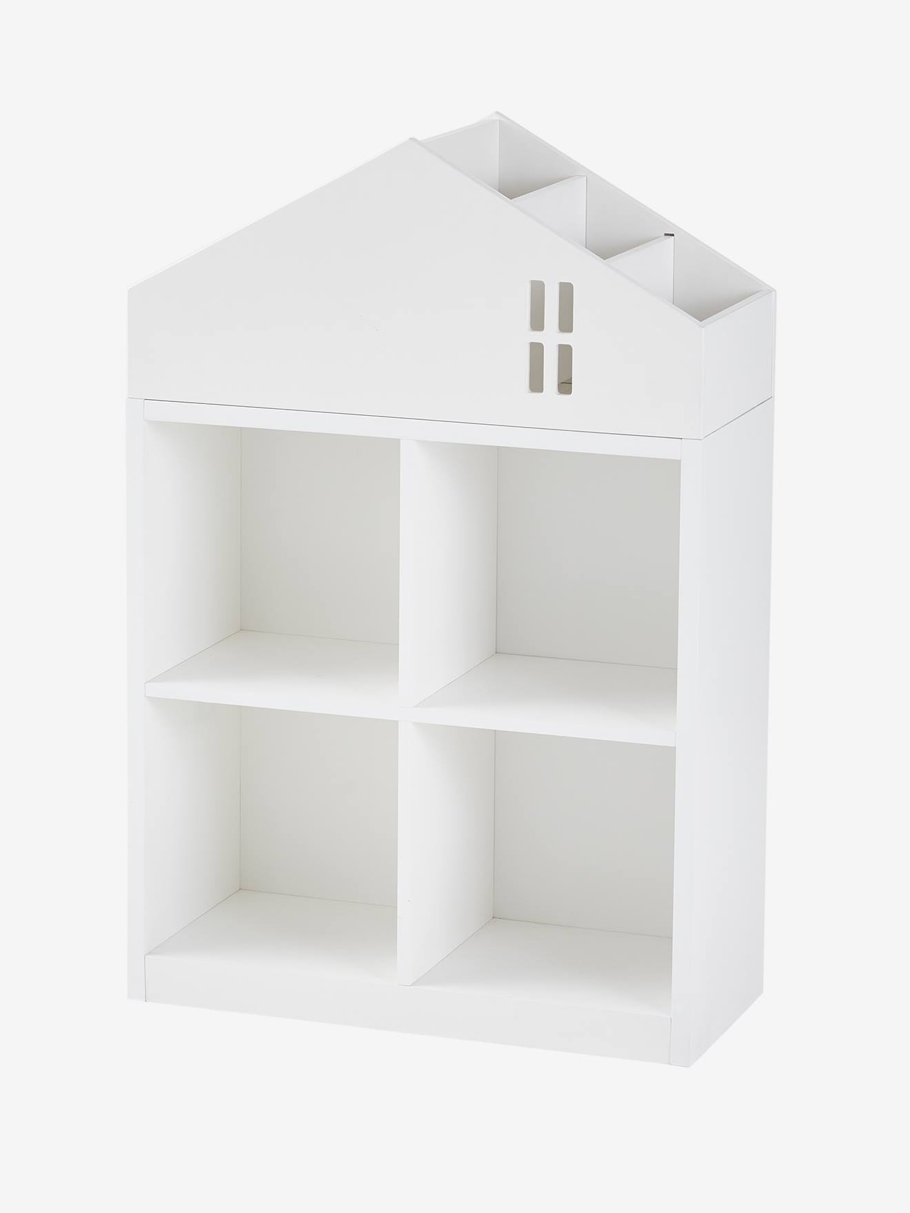 Vertbaudet Kinder Regal in Haus-Form CASAS, 4 Fächer - weiß