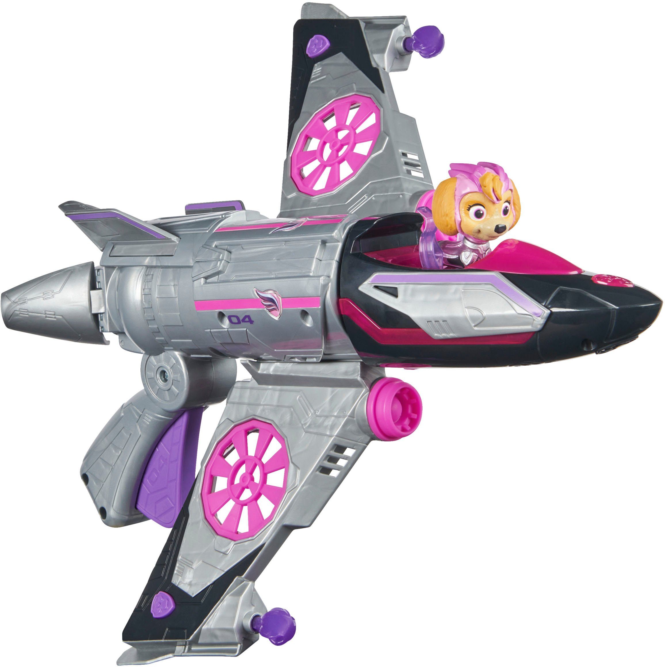 Spin Master Spielzeug-Flugzeug PAW Patrol, Der Mighty Kinofilm: Skyes Deluxe Superhelden-Jet, inkl. Skye Figur, mit Licht- und Soundeffekt