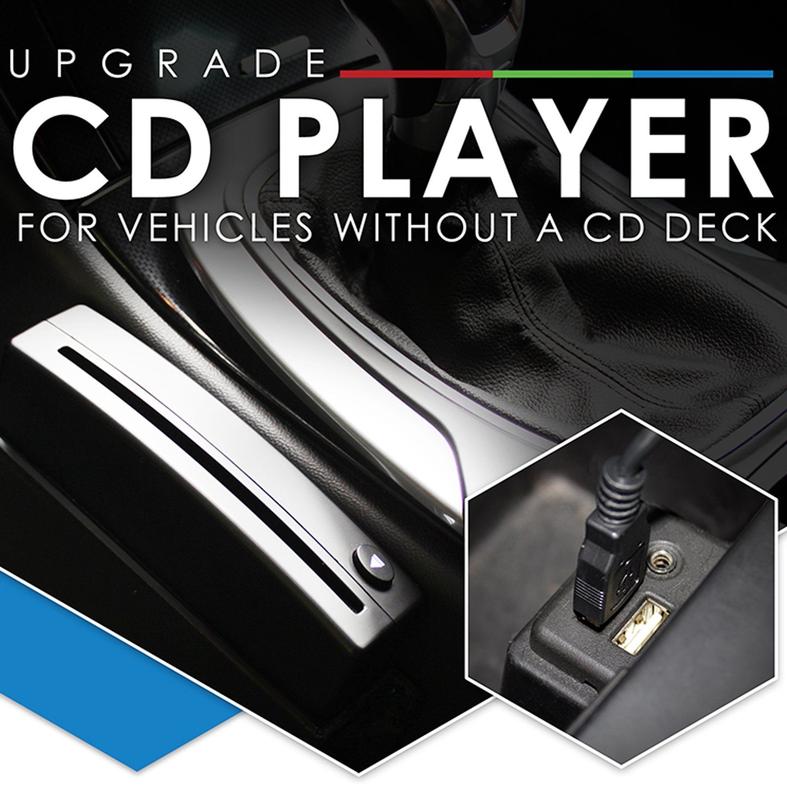 maxxcount Externer CD-Player für Autoradios mit WAV-fähigem tragbarer CD-Player