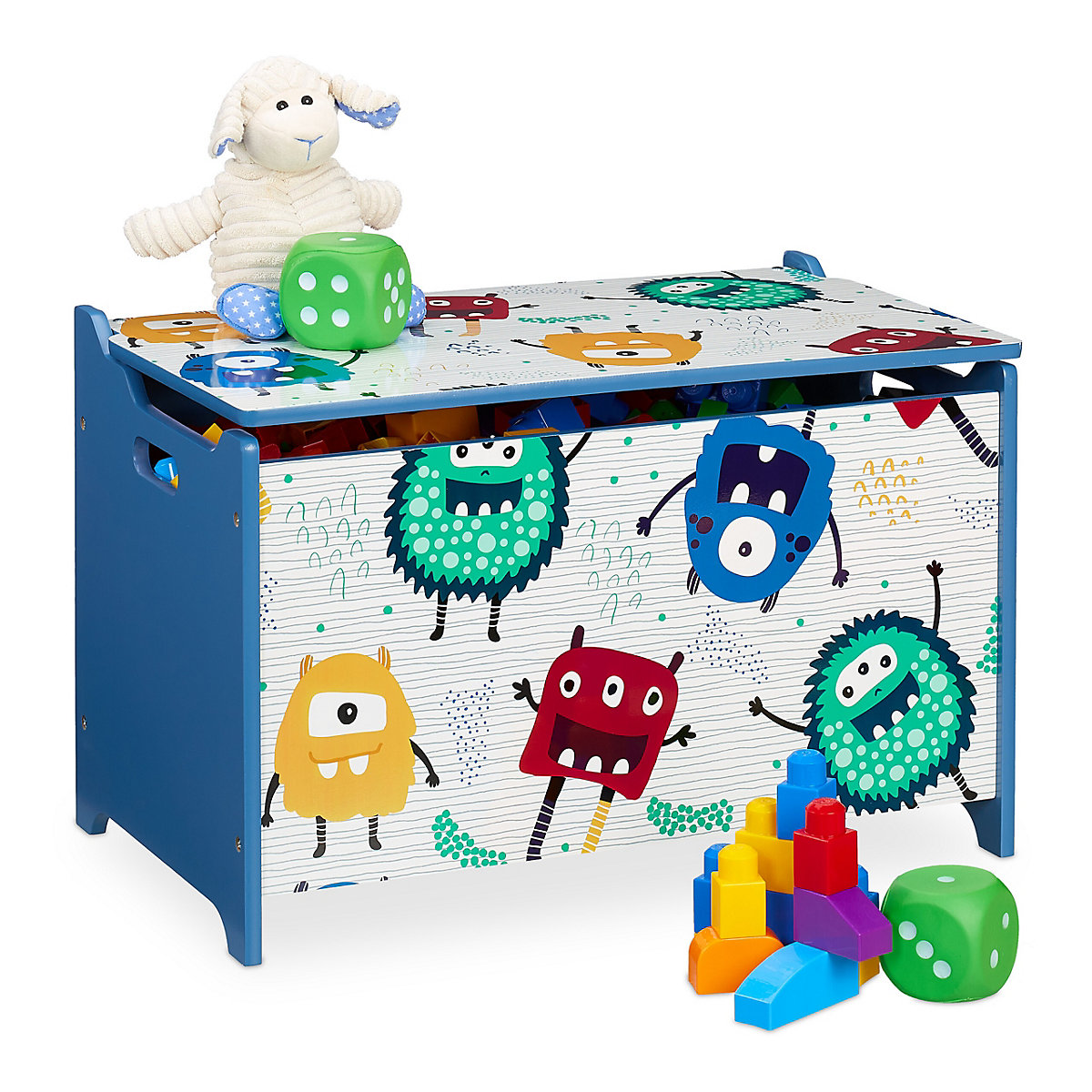 Spielzeugtruhe mit Monstern