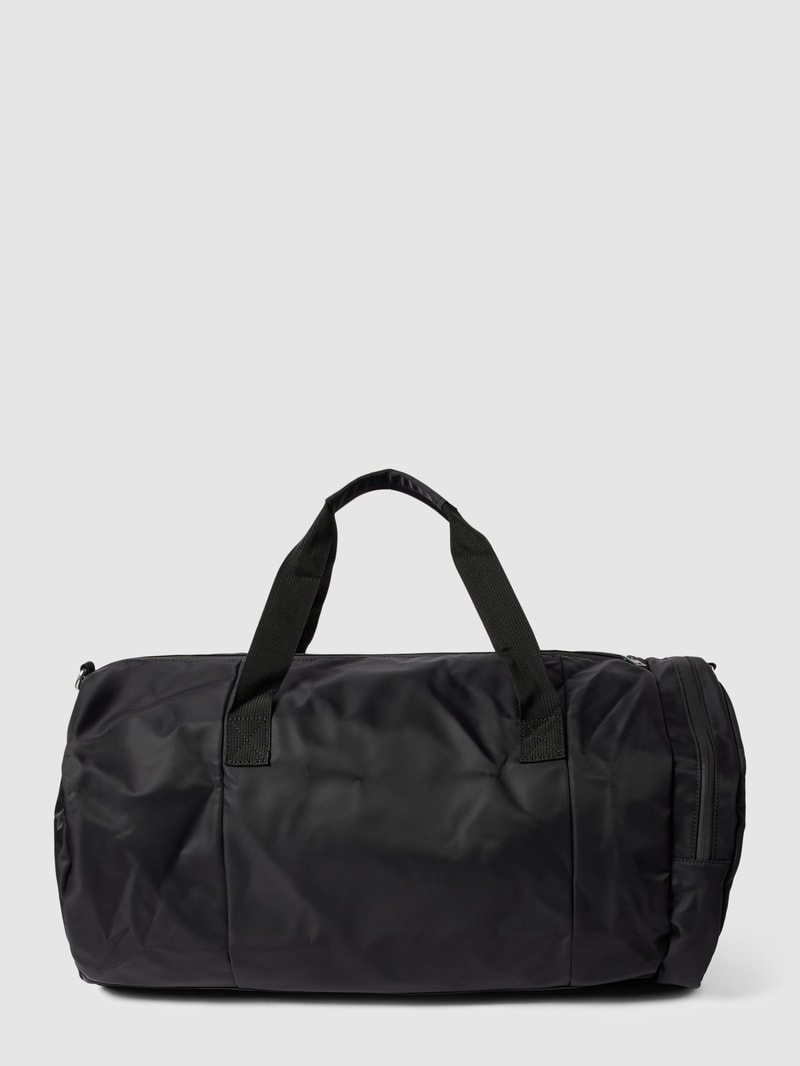 Sporttasche mit Label-Applikation in schwarz