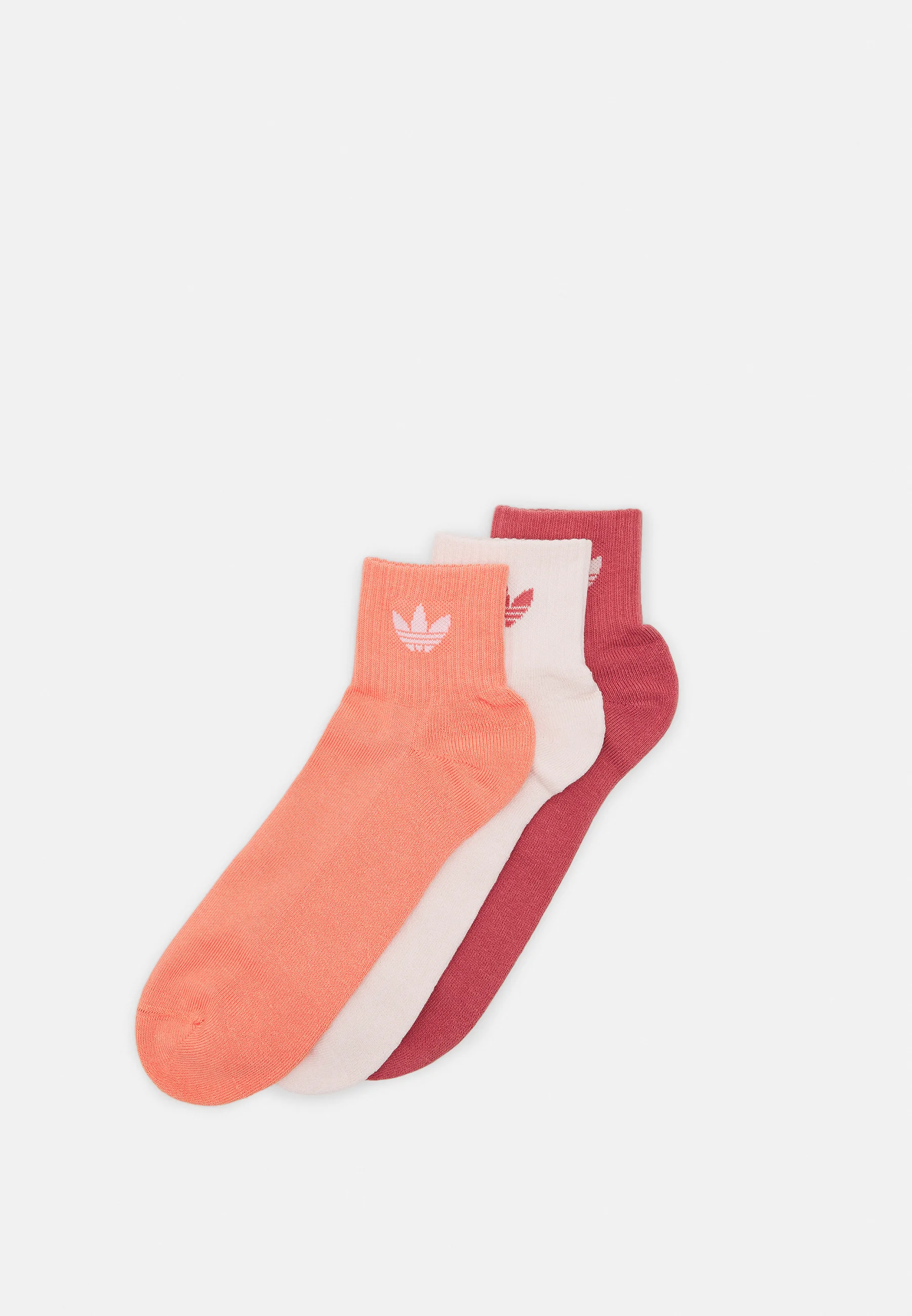 adidas Originals MID ANKLE UNISEX PACK DE 3 - Calcetines - fusión cuarzo/semi coral/rojo