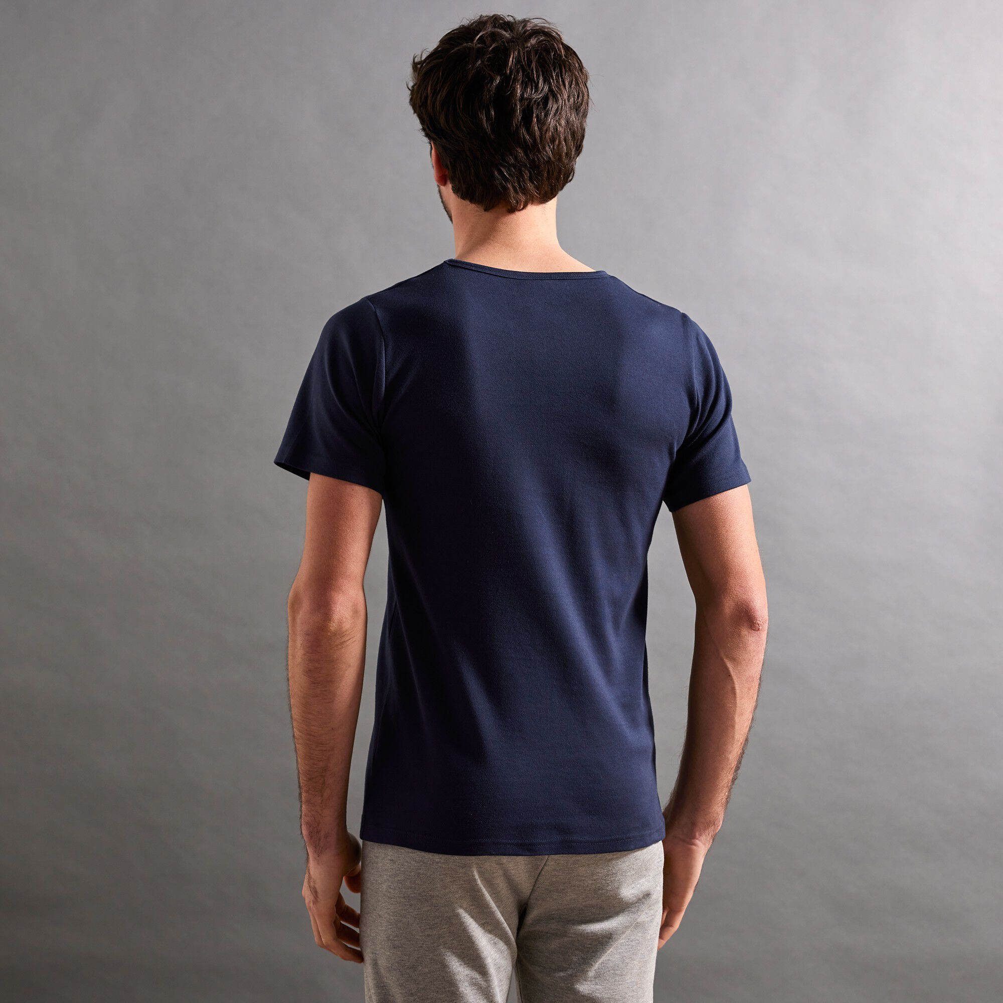 Tee-shirt sous-vêtement homme col rond manches courtes coton