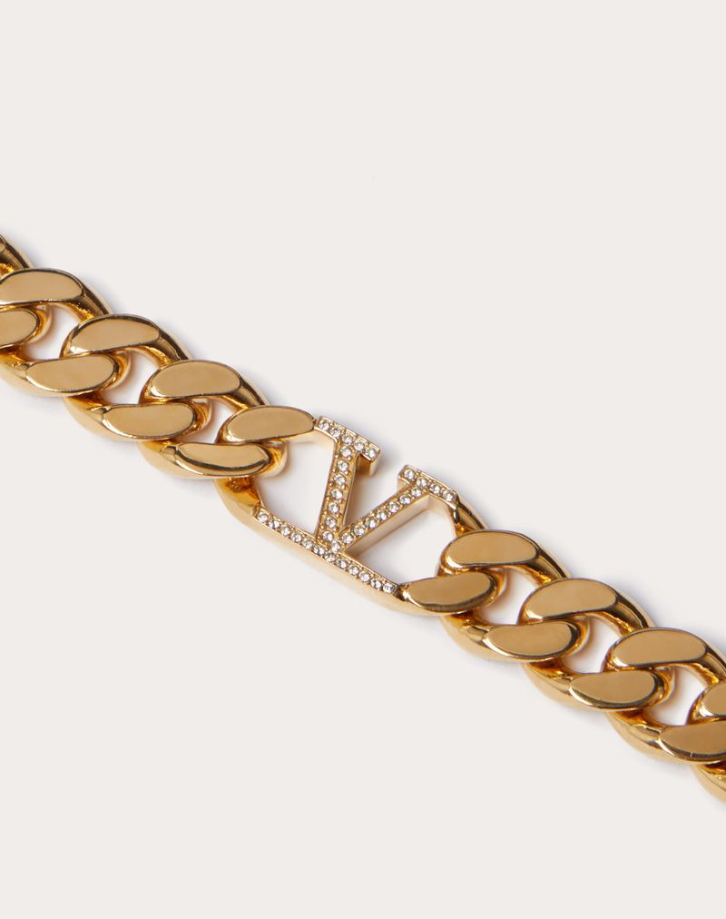 VLOGO KÆDEHALSKÆDE I METAL OG SWAROVSKI® KRYSTALER