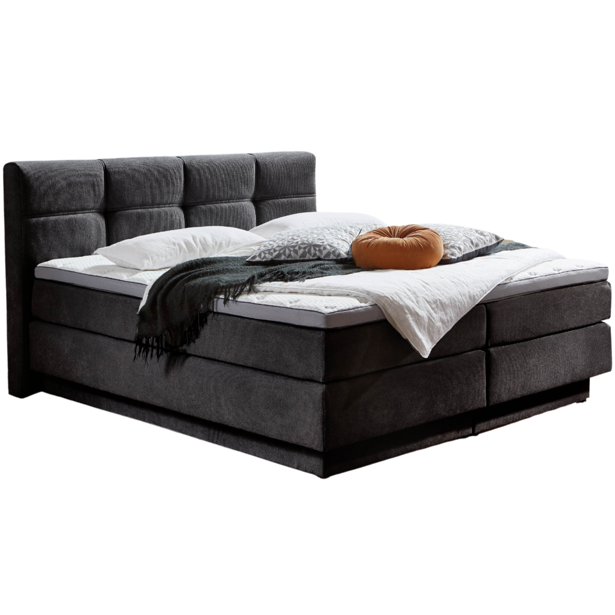 Sun Garden Boxspringbett Portage mit Bettkasten Anthrazit 180 x 200 cm