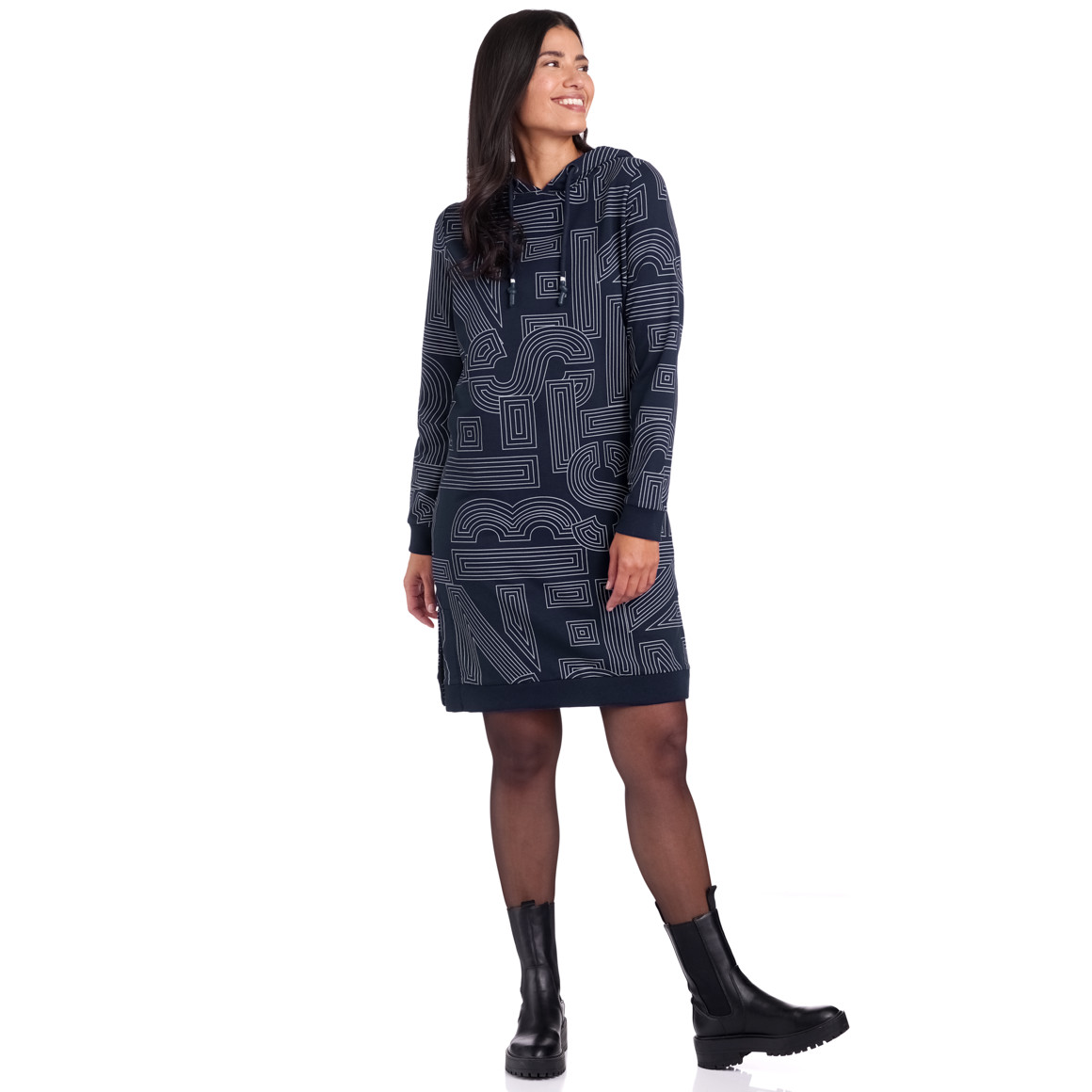 Damen Sweatkleid mit Kapuze