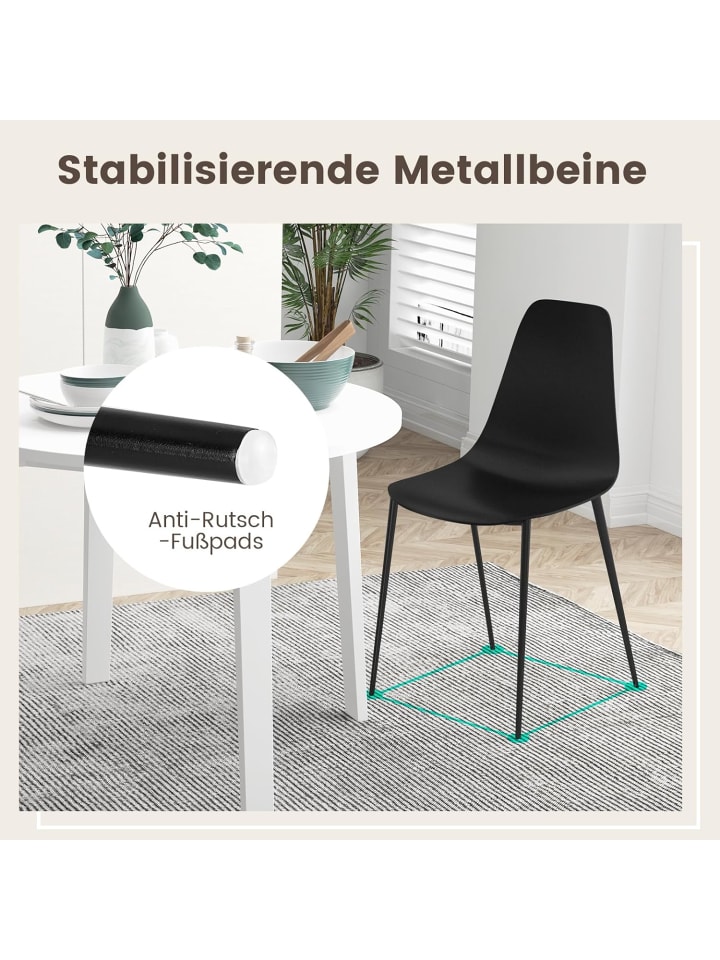 COSTWAY Esszimmerstühle 4er Set in Schwarz günstig kaufen onesize