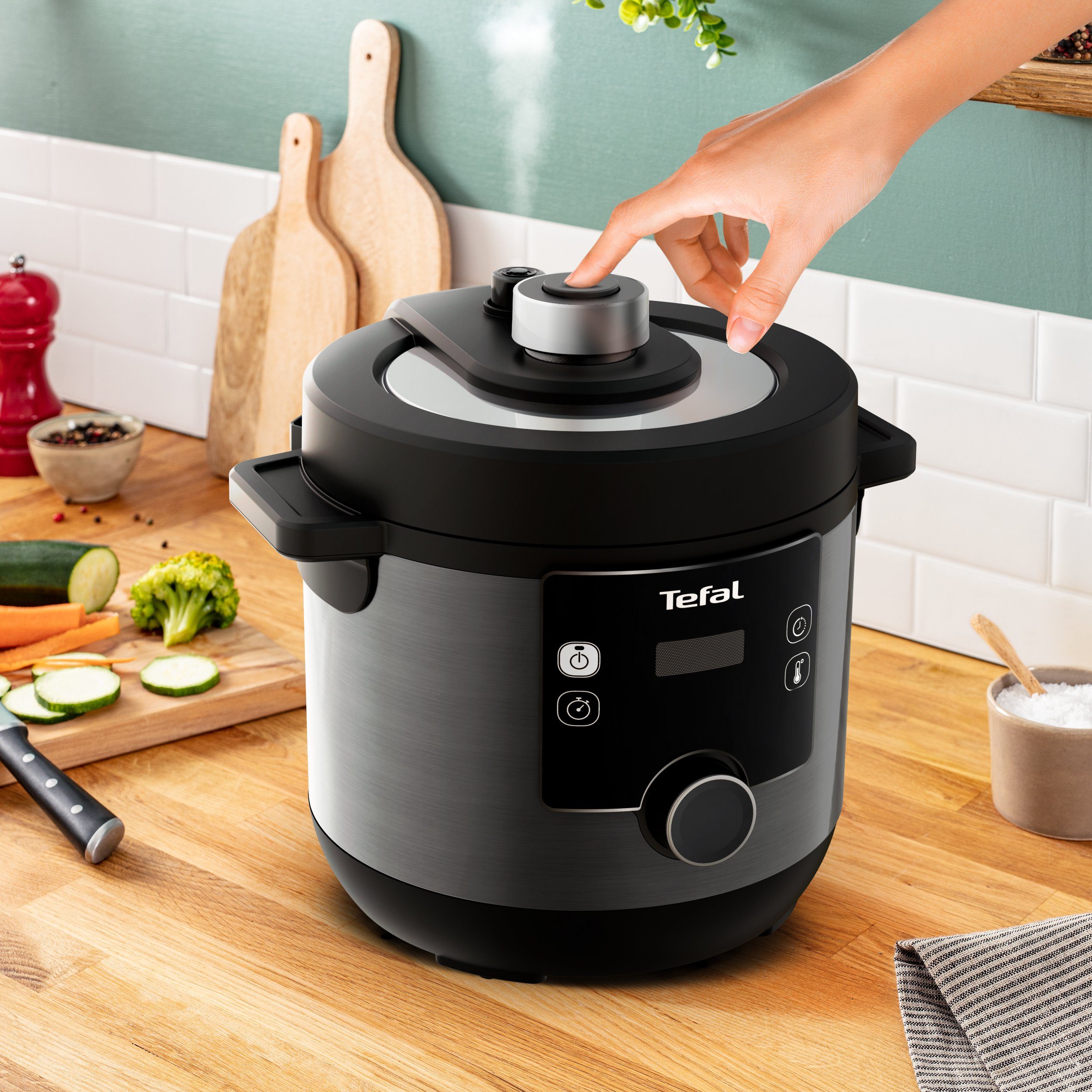 Tefal Multikocher CY7788 Turbo Cuisine & Fry, 1090 W, 7,6 l Schüssel, Schnellkochfunktion, 10 aut. Kochprogramme, 4 Extra Crisp Programme