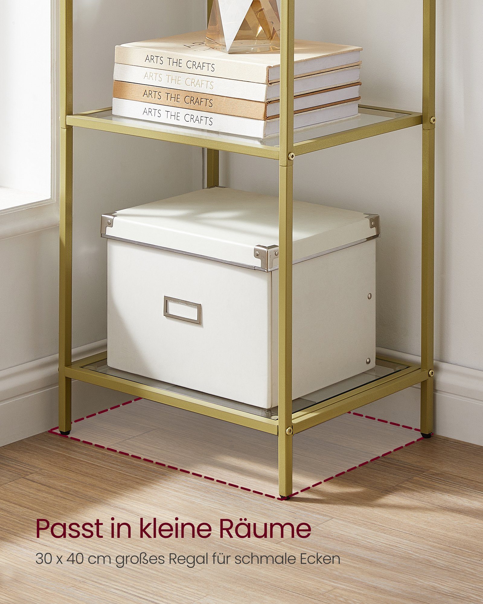 VASAGLE Bücherregal, Standregal, Küchenregal, stabil, H: 177.3