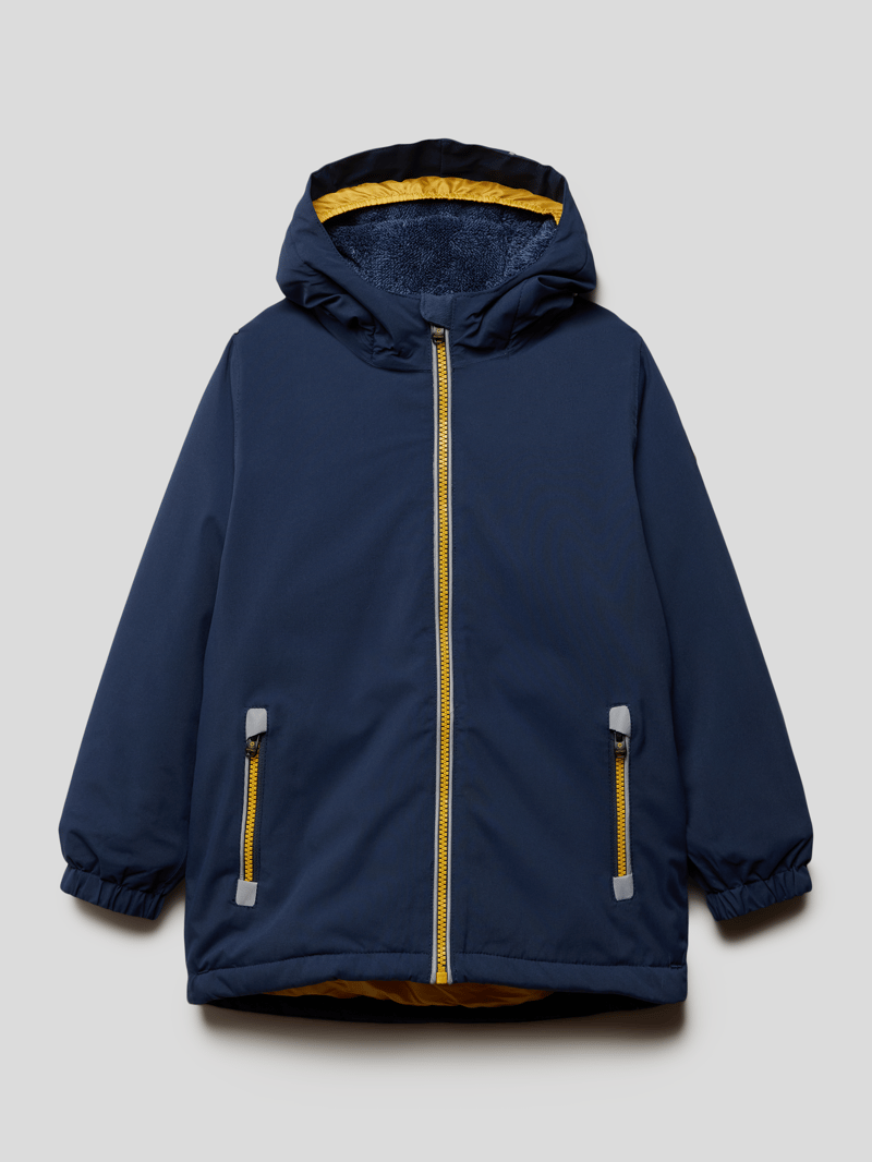 Funktionsjacke mit Kapuze in marineblau