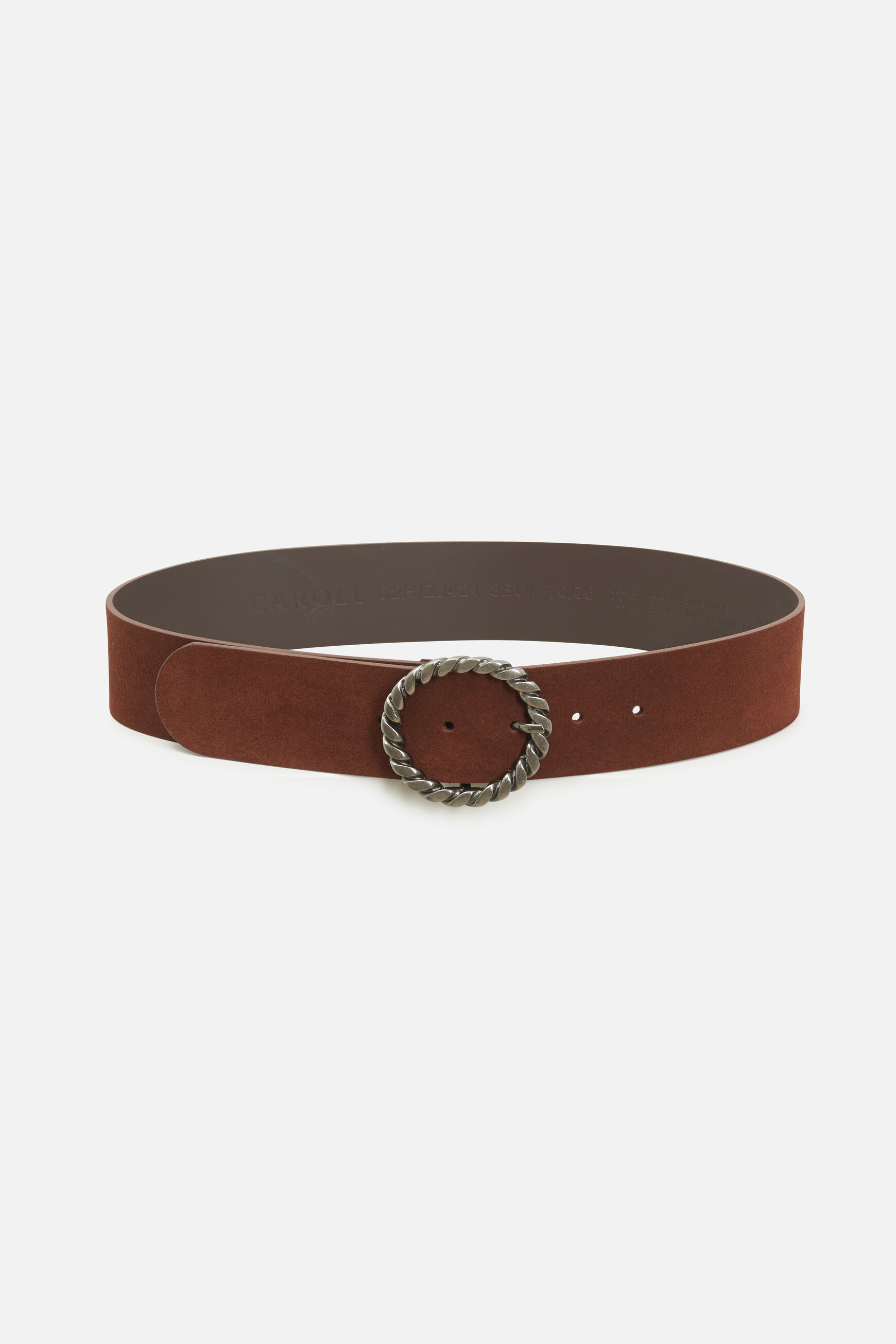 ceinture bess 100% cuir marron fonce femme