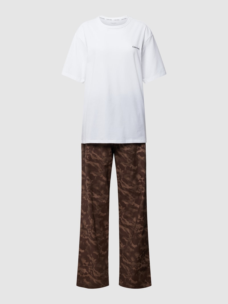 Pyjama mit Logo-Stitching in mauve