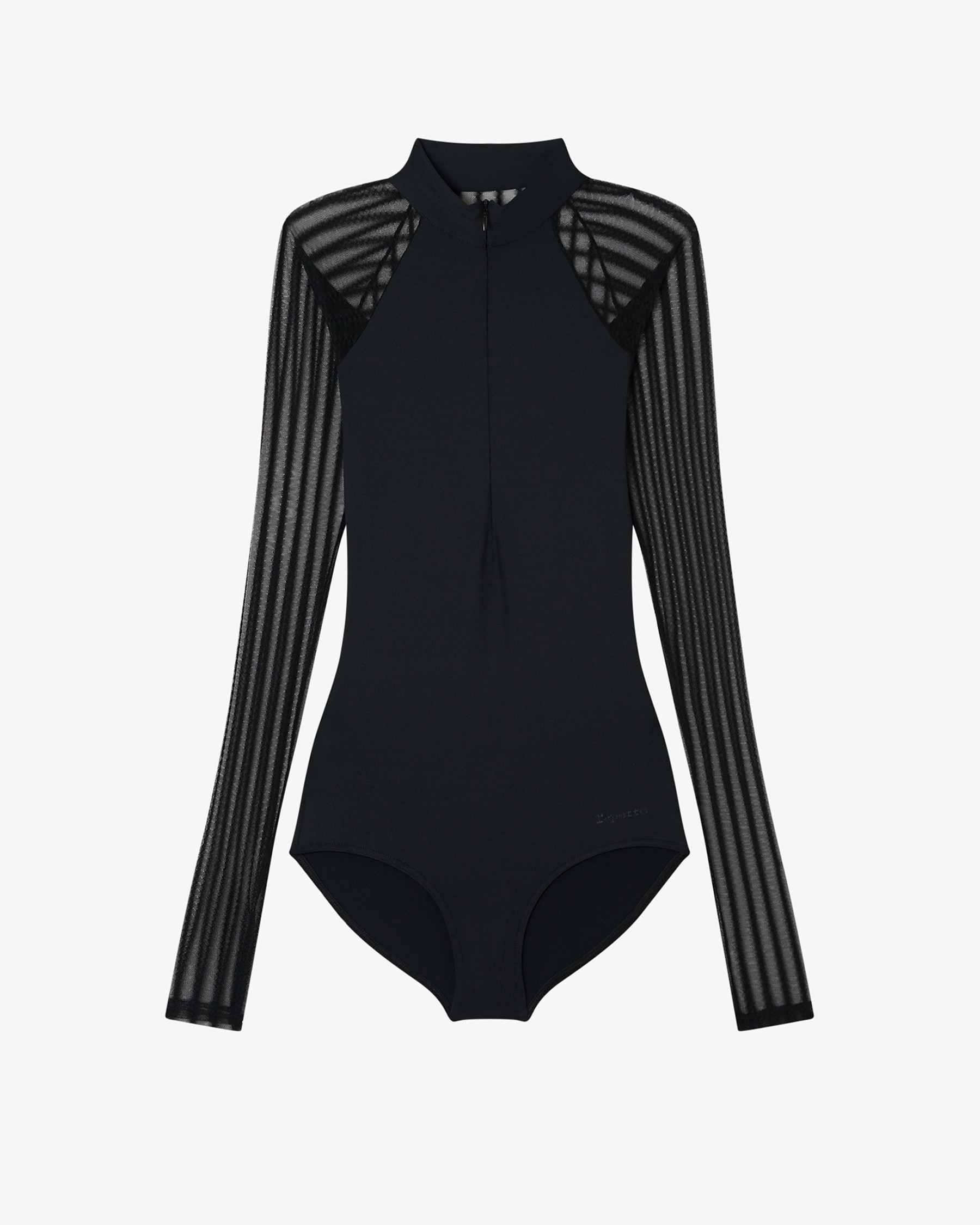 Fishnet officer collar leotard