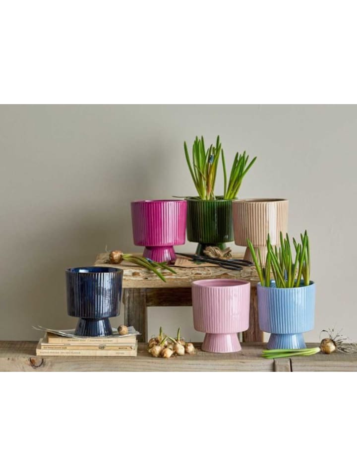 Bloomingville Blumentopf AYLEEN Dunkelblau mit Fuß 12x12 cm günstig kaufen onesize