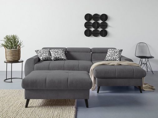 COTTA Ecksofa Mia, 3-tlg.-Kissen-Set, Recamiere, wahlweise mit oder ohne RGB-Beleuchtung