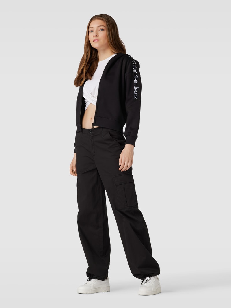Sweatjacke mit Label-Details in black