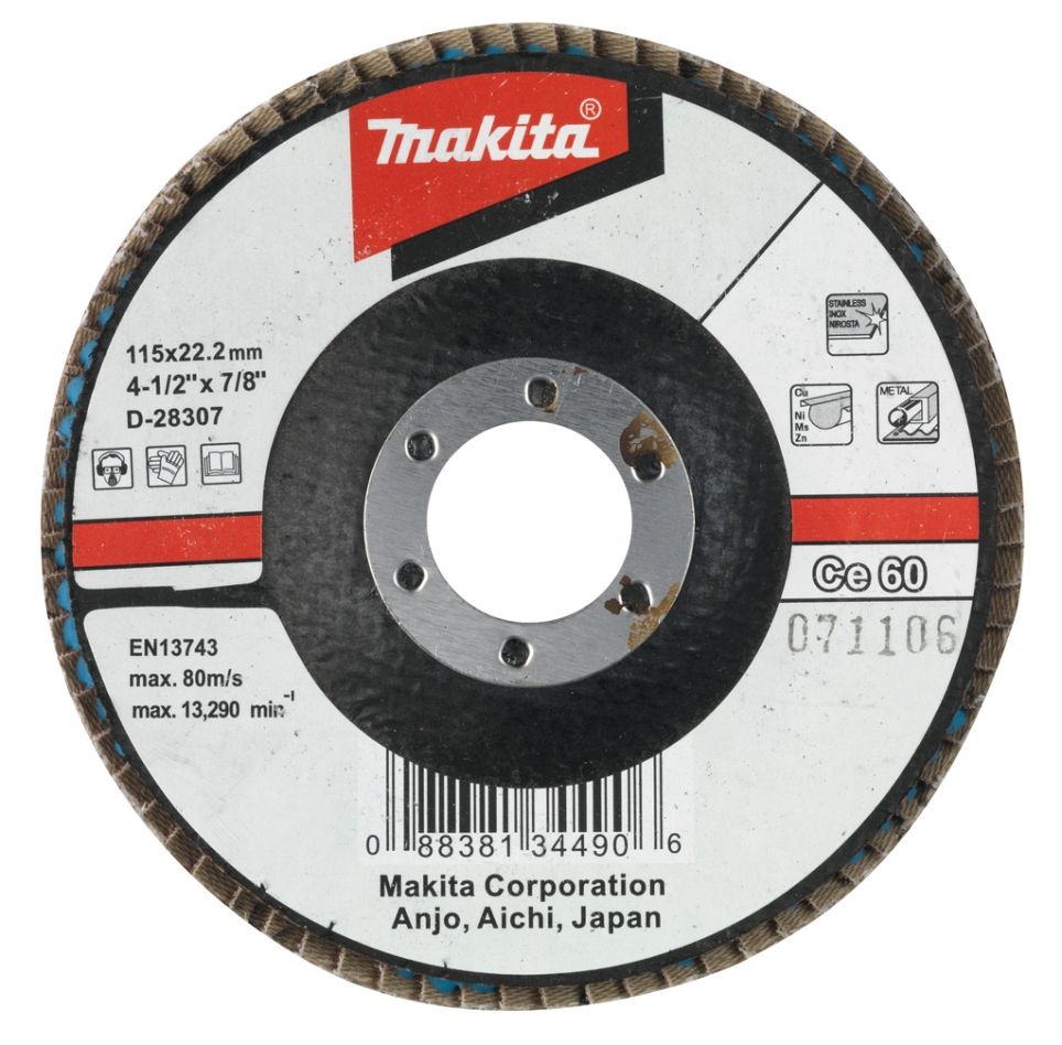 Makita Zubehör D-28307 Lamellenschleifscheibe 115x22 K60