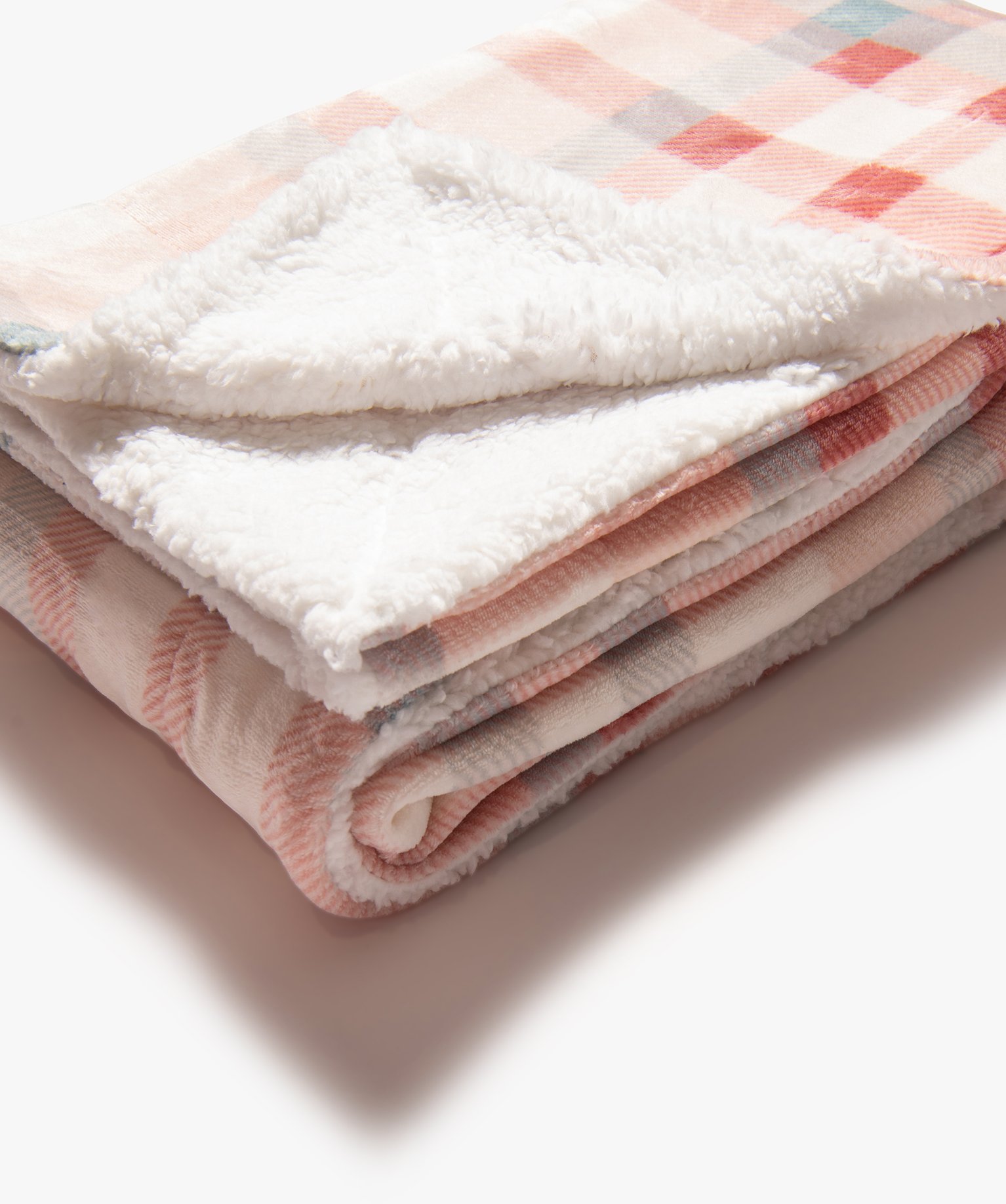 Plaid bi-matières à motif tartan carreaux | GEMO
