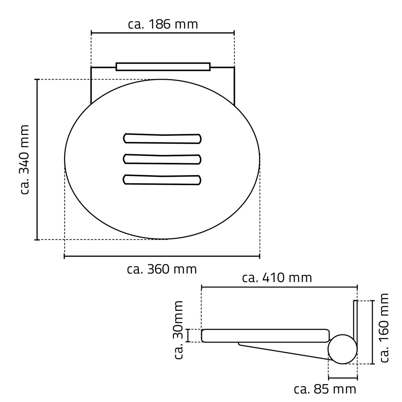 Ridder Dusch-Klappsitz Zac, schwarz, PU / Aluminium