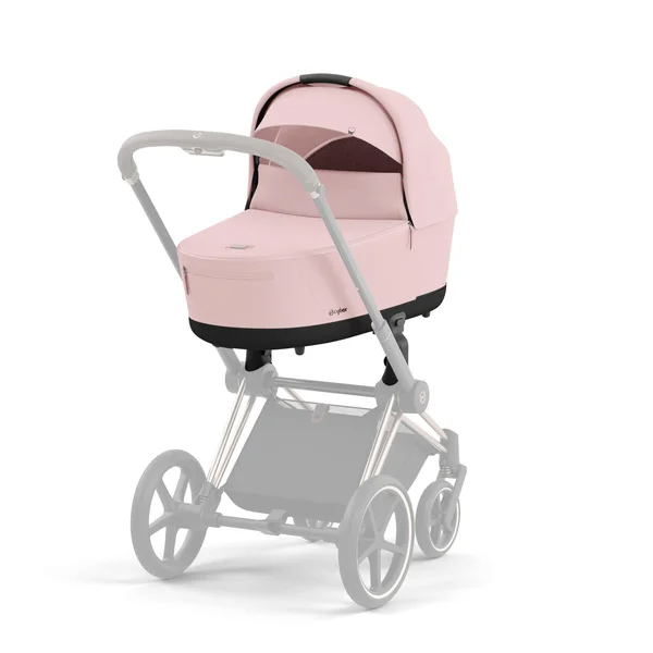 Cybex Priam V4 stroller set in peach pink with matte black frame