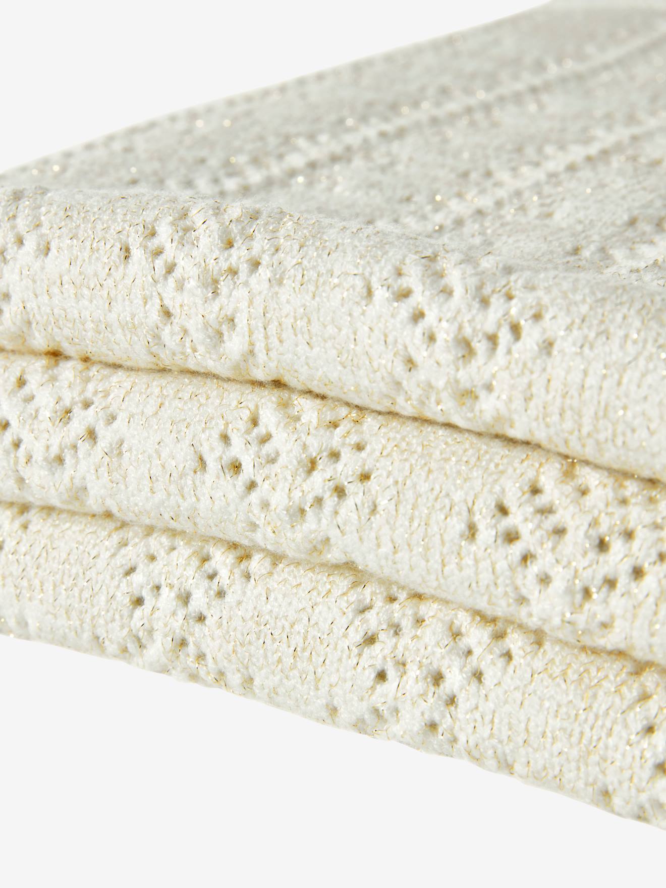 Couverture bébé pointelle avec lurex écru