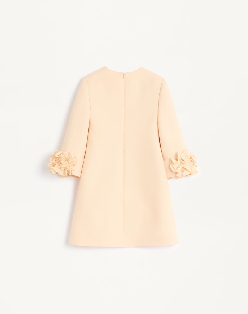 Vestido curto de crepe de alta costura