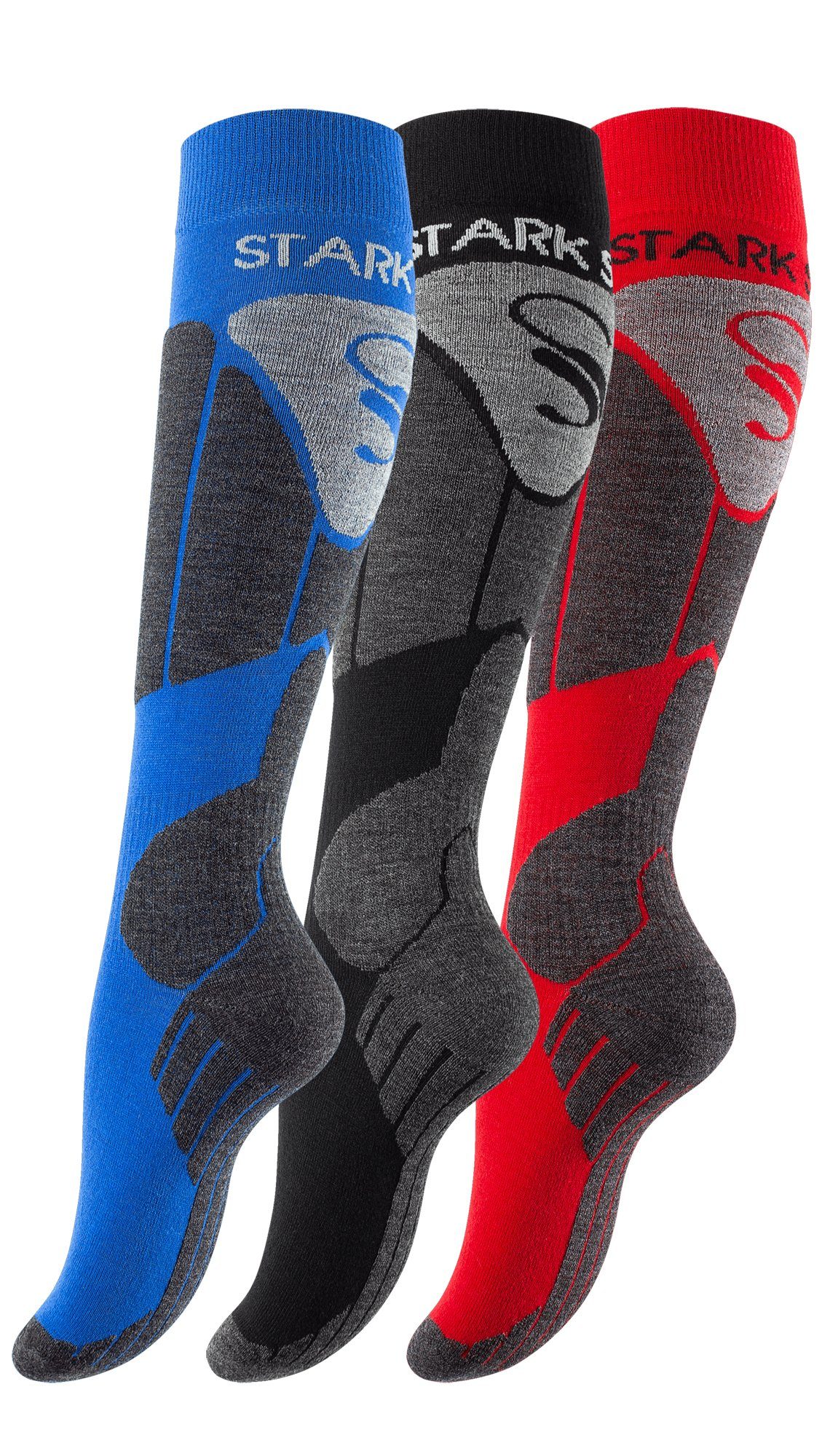 Stark Soul® Skisocken Skisocken Funktionssocken mit Polsterung, gepolsterte Funktionssocken Ski Snowboard Sportsocken