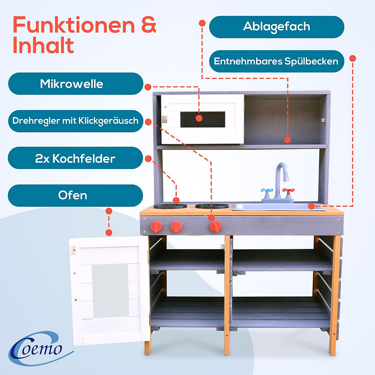 Matschküche Rosi Kinder Outdoor Spielküche aus Holz