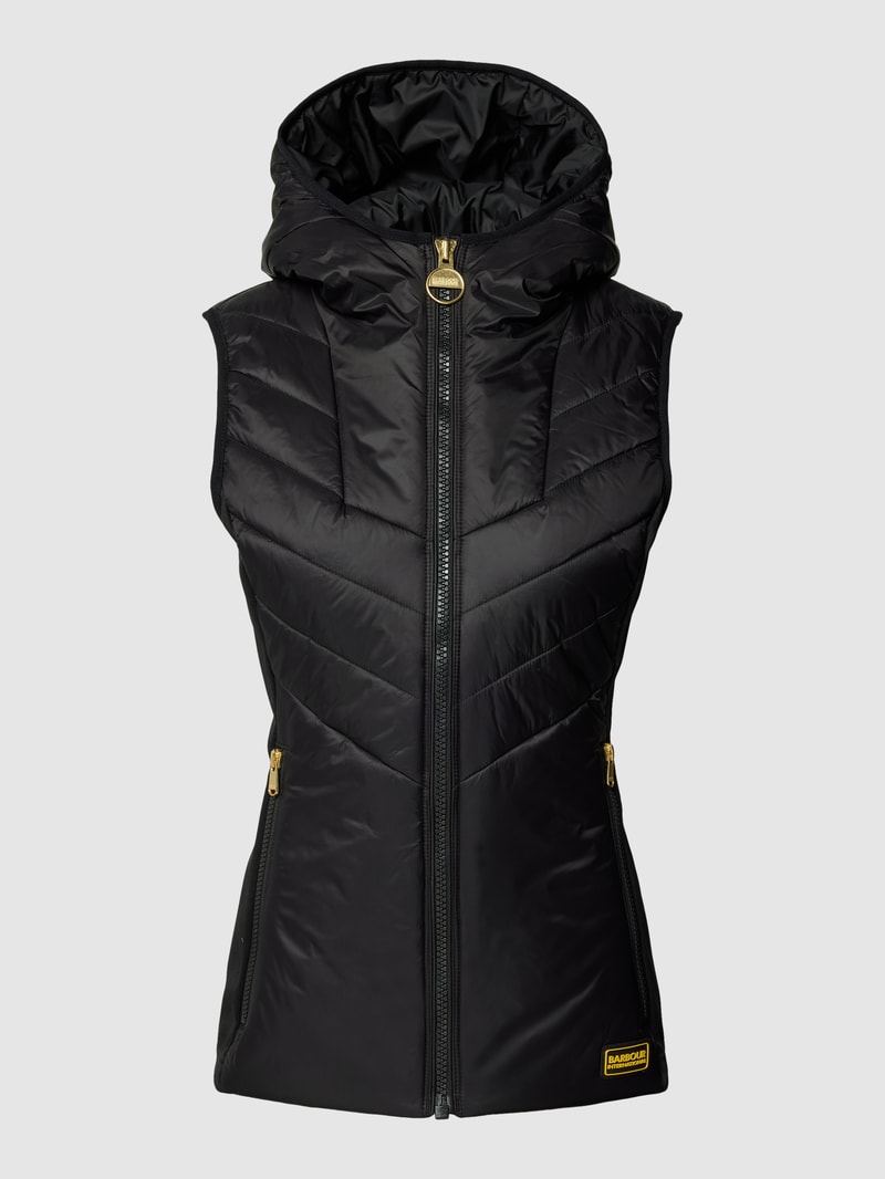 Weste mit Label-Details Modell 'Lando' in schwarz