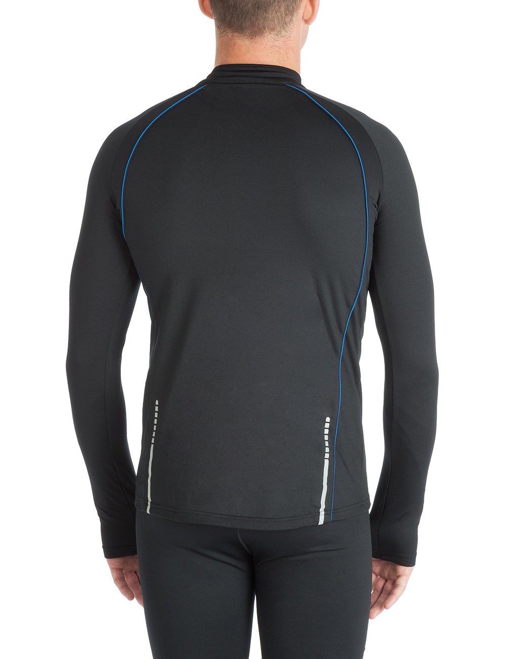 Zoomyo Laufshirt windabweisendes, angerautes Herren Fleece Laufshirt Jimi mit Reflektoren und Quick-Dry-Funktion