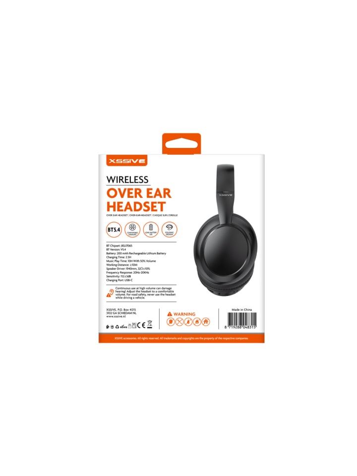 COFI 1453 XSSIVE Wireless Over-Ear Headset XSS-H12B - Schwarz in Schwarz günstig kaufen onesize