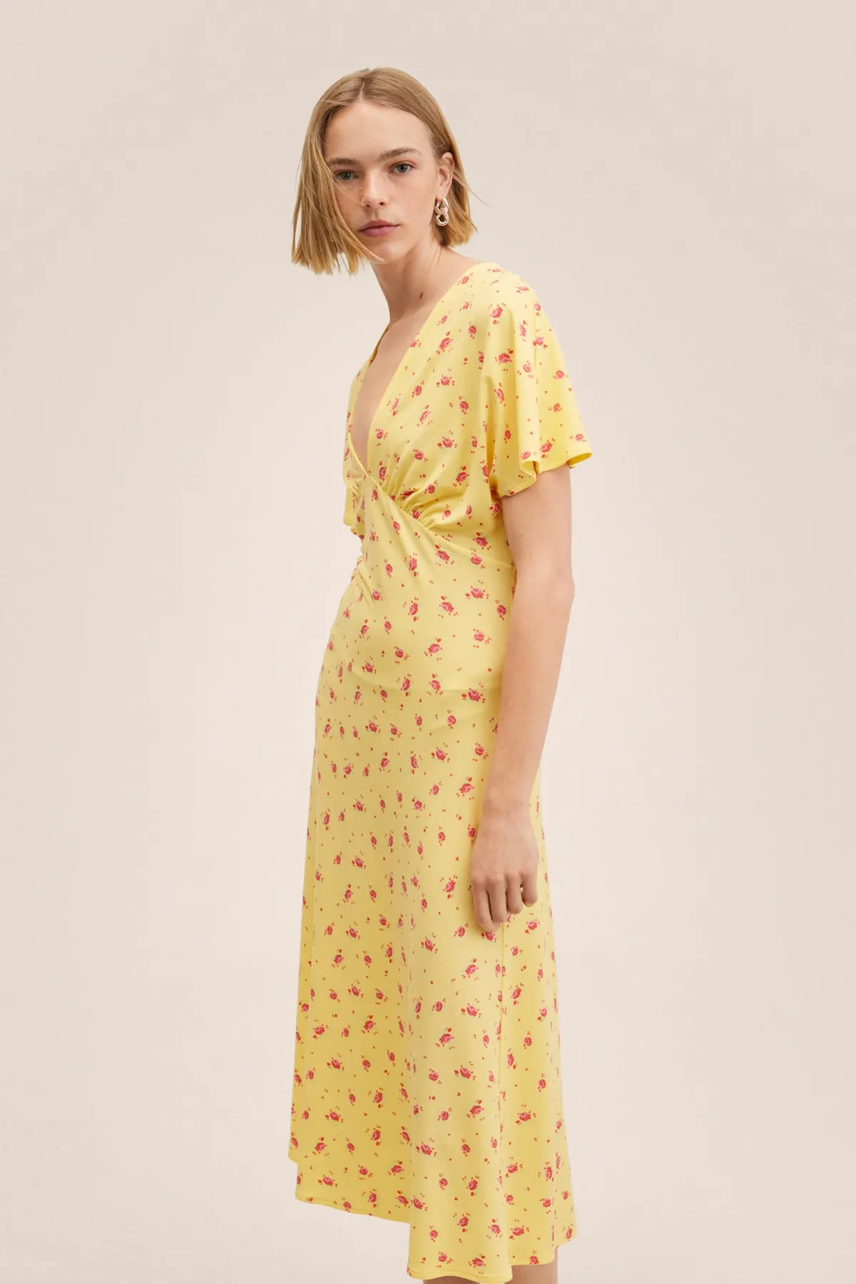 MANGO  Gelbes Damenkleid 27027746
