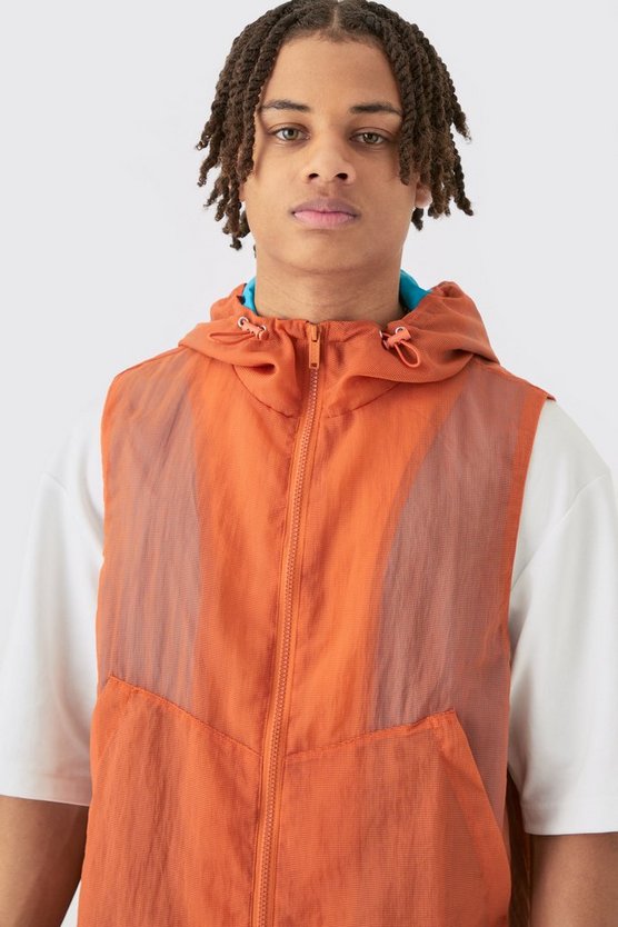 Transparentes Ripstop Utility-Tanktop mit Kapuze