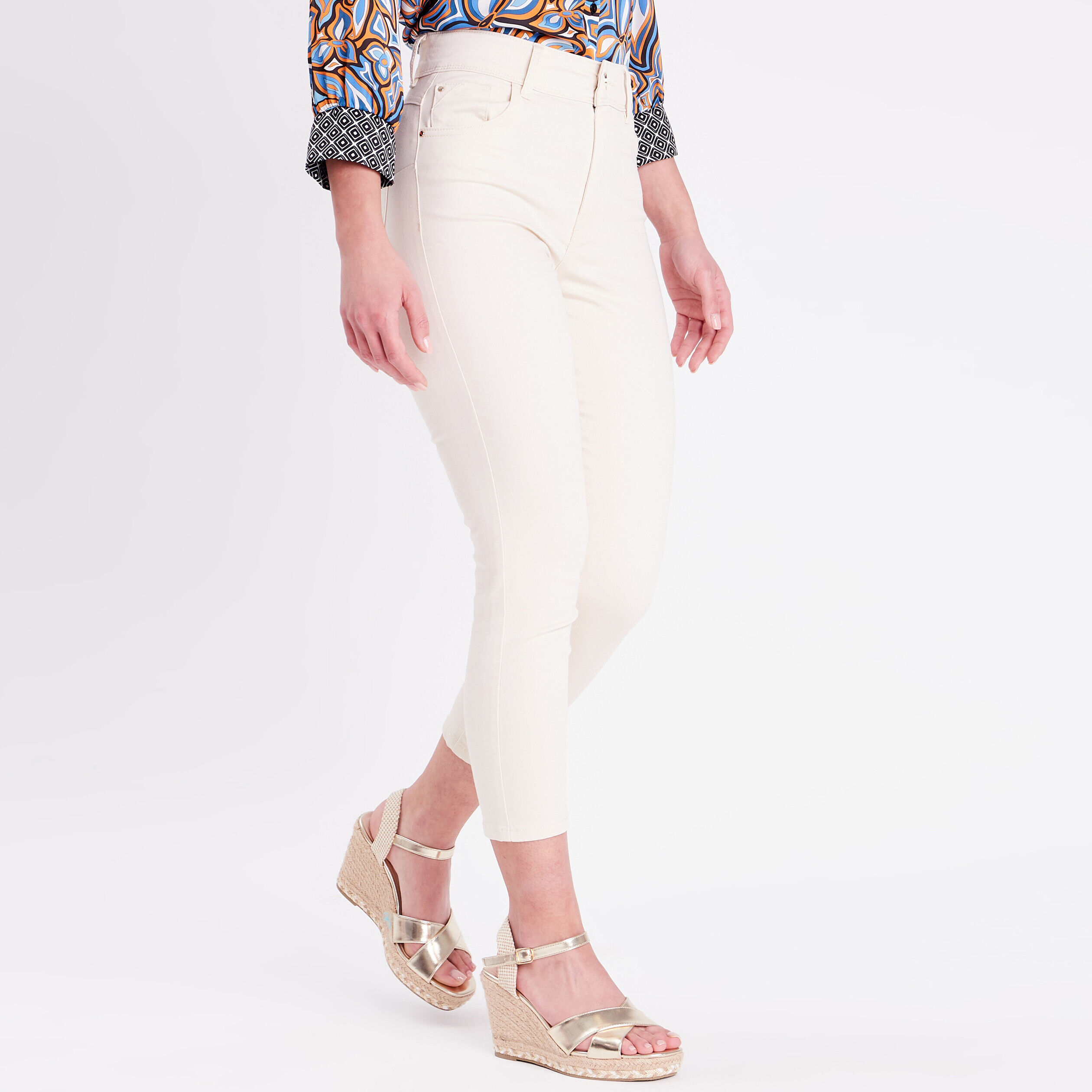 Pantalon slim push up 7/8ème ivoire femme | Cache Cache