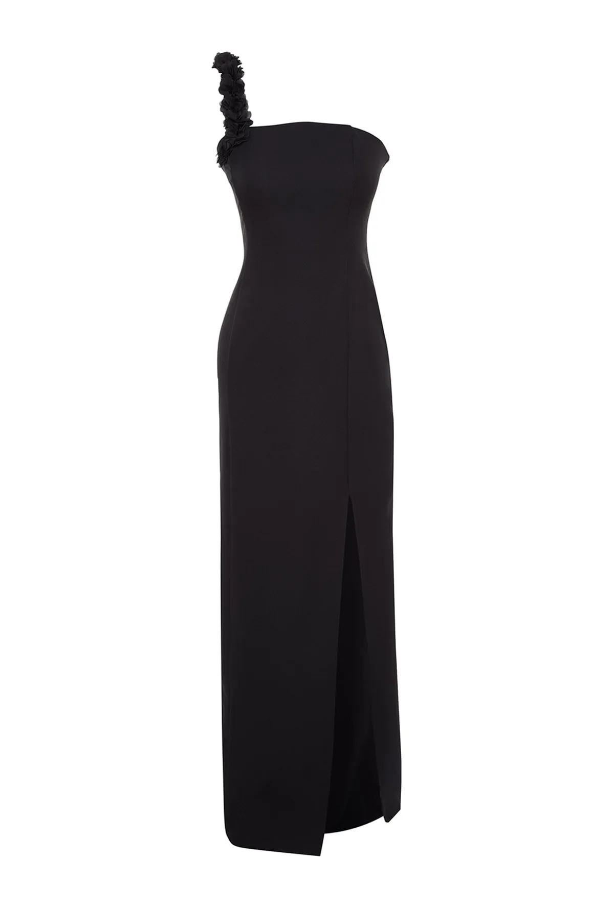 Trendyol Collection  Schwarzes, gewebtes, langes Abendkleid TPRSS23AE00097