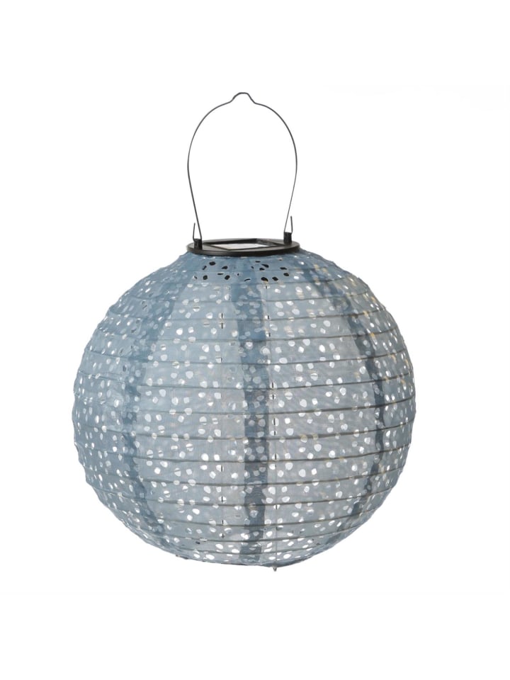 MARELIDA LED Solar Lampion mit Blumenmuster D: 25cm in blau günstig kaufen onesize