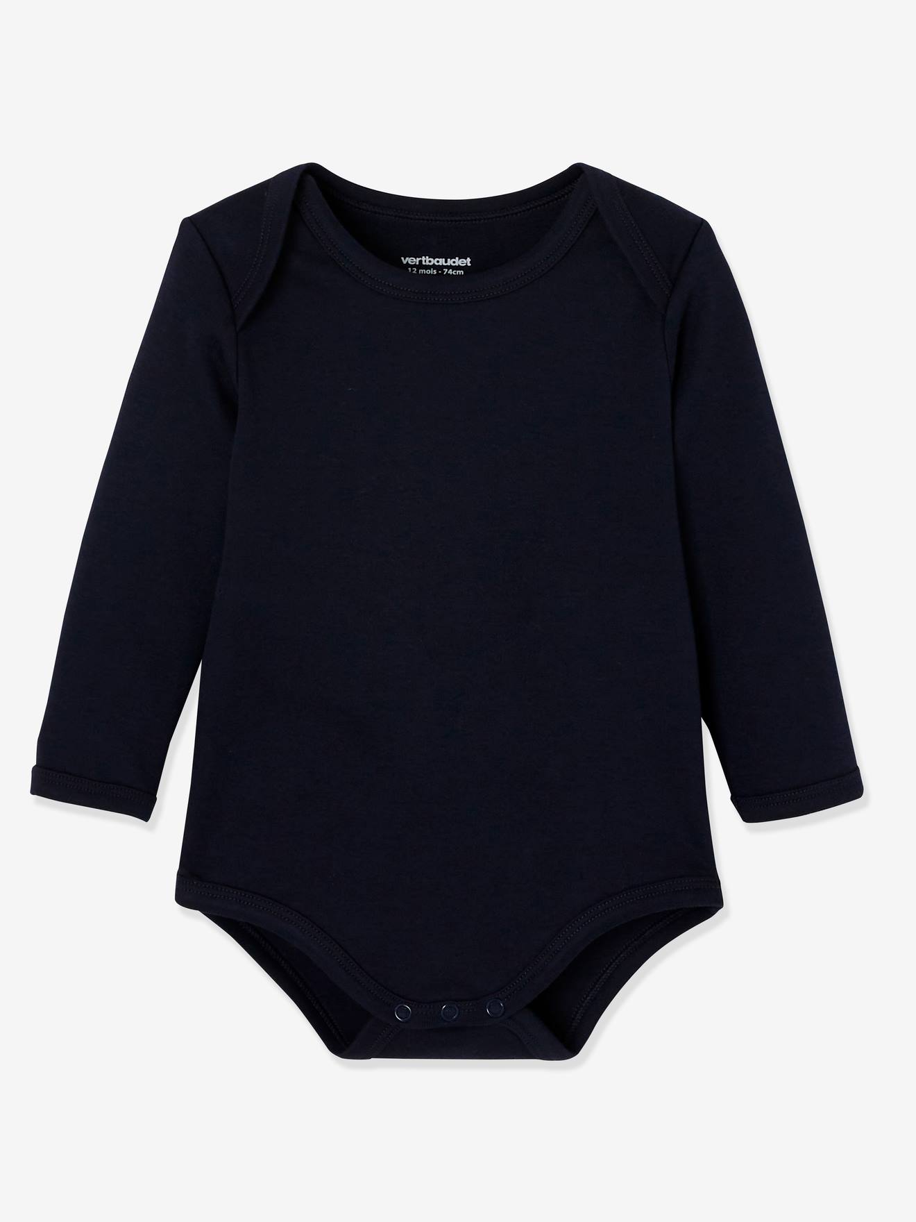 Lot de 7 bodies manches longues ouverture US bébé BASICS lot vert grisé