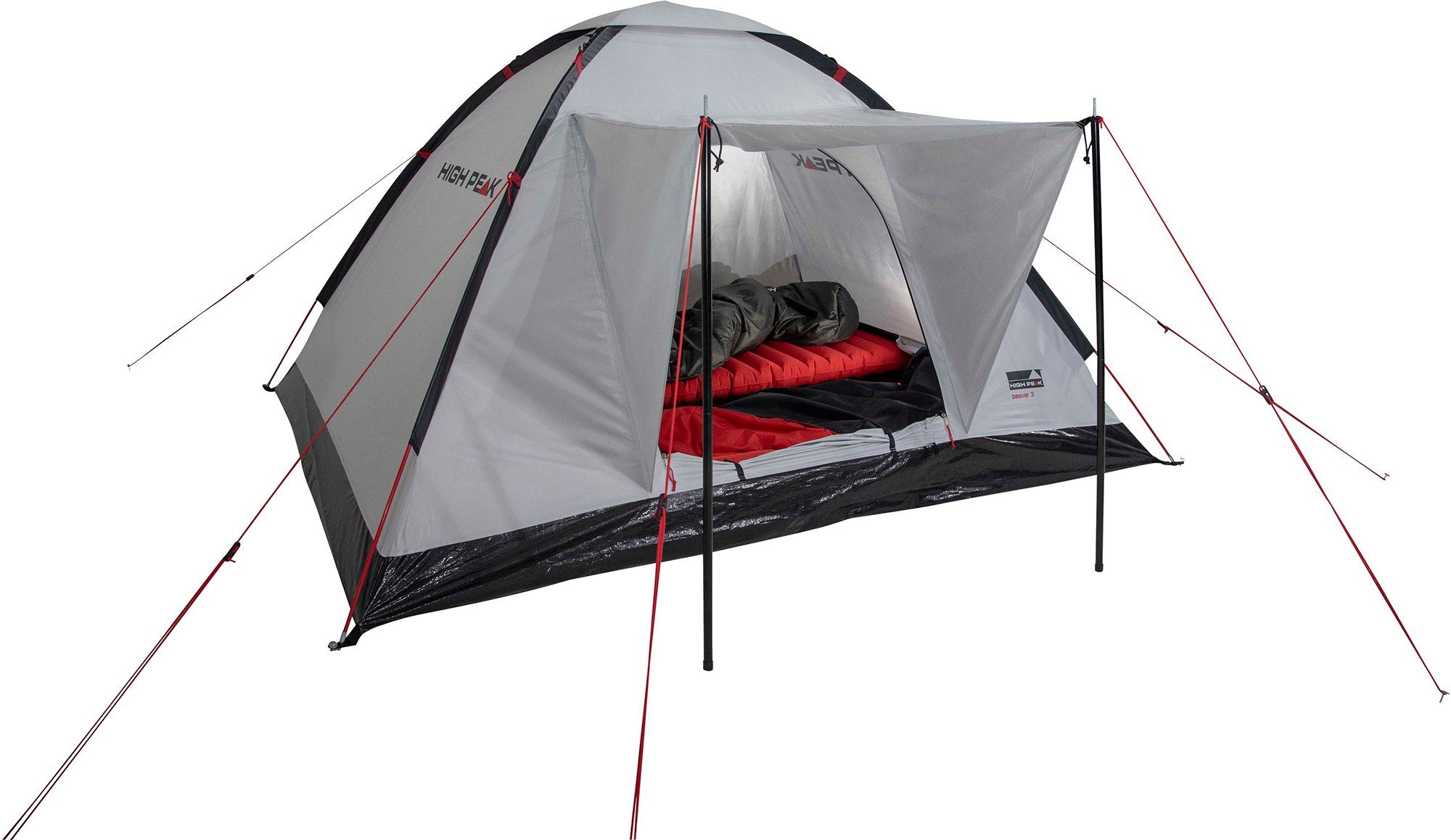 High Peak Kuppelzelt Zelt Beaver 3, Personen: 3 (mit Transporttasche)