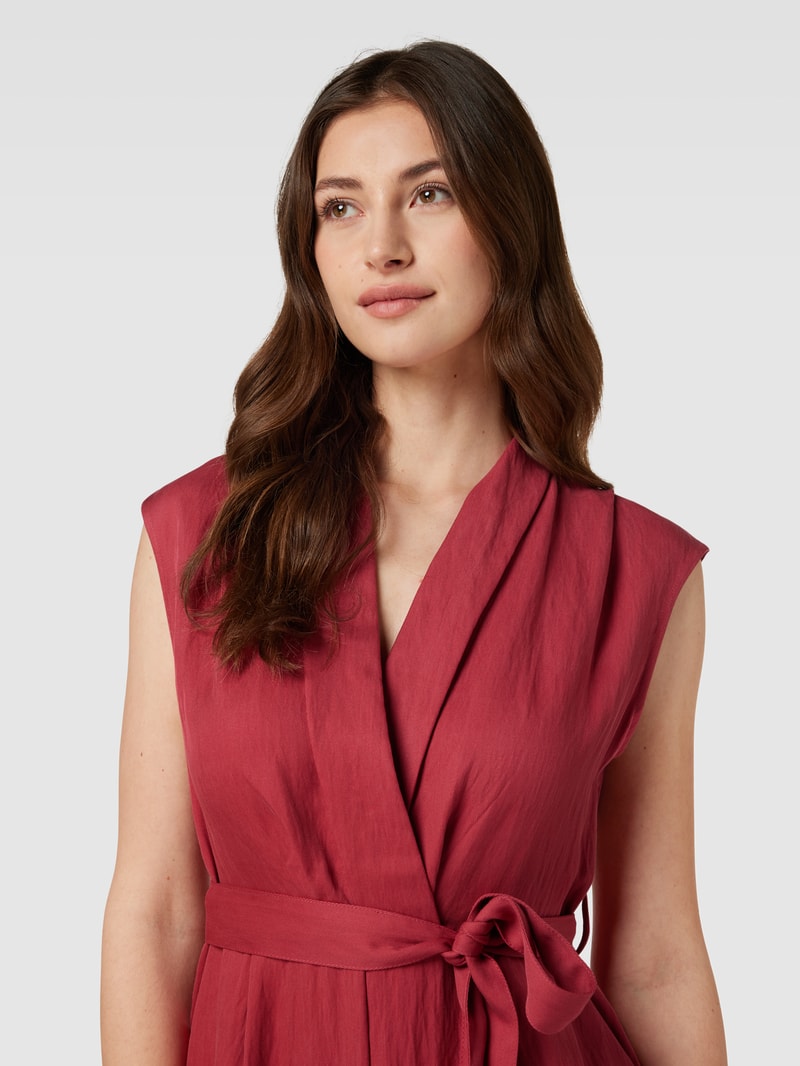 Jumpsuit aus Lyocell-Mix mit Viskose-Anteil in Wickel-Optik in fuchsia