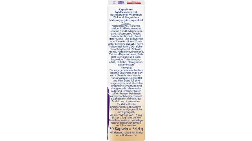 Doppelherz Meno Rotklee + Nachtkerzenöl + Biotin 30 Kapseln
